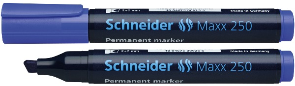Marqueur permanent MAXX 250 – Pointe biseautée 2 à 7mm -Bleu