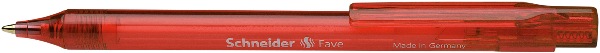 Stylo Bille SCHNEIDER -Fave – Rétractable et Rechargeable-Pointe moyenne – rouge