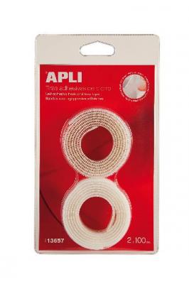 Bandes auto-agrippantes adhesives – Format 2 cm x 1 m – Blanc
