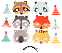 Sachet 6 masques carton /invitation Anniversaire