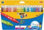 Feutre de coloriage BIC kid couleur. Trait de 0,8 mm. Etui carton de 24