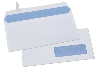 Boite de 500 enveloppes Blanches bande adhesive C5 -162 x 229 – fenetre 45 x 100 – 80 g
