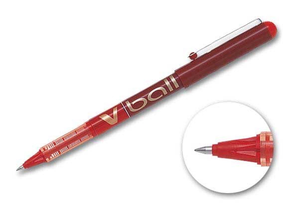 Roller PILOT -V-Ball – Encre liquide – Pointe moyenne 0,7 mm – Rouge