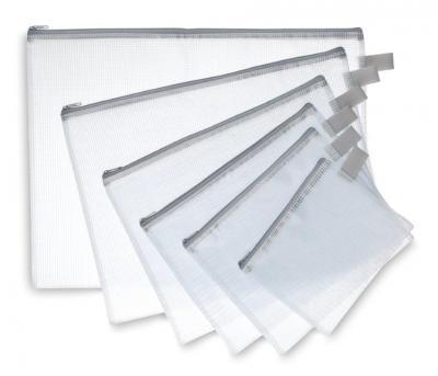 Pochette zippée en PVC renforcé – Semi-transparent – 26 x 34,5 cm