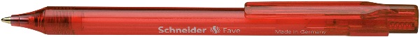 Stylo Bille SCHNEIDER -Fave – Rétractable et Rechargeable-Pointe moyenne – rouge