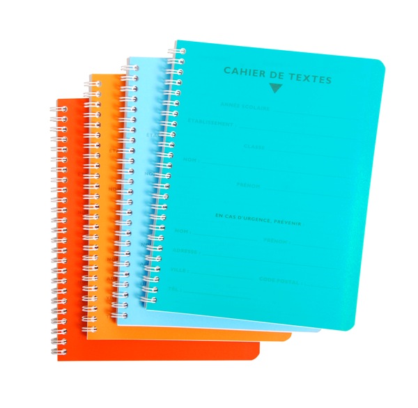 Cahier de texte reliure integrale – Couv Polypro – 17 x 22 – 90 g – Seyes- – 124 pages
