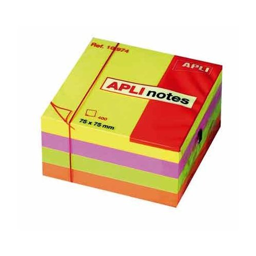 Notes adhesives – Bloc de 400 – 4 couleurs pastel – 75 x 75 mm