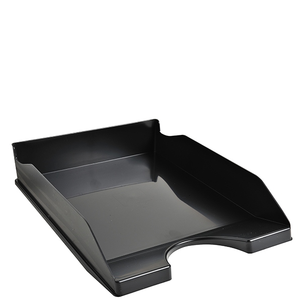 Corbeille à courrier – Pour format A4+ – Empilable – ECOTRAY – Noir