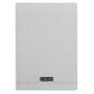 Cahier piqure – Couv Polypro 3/10ème – 21 x 29,7 – 90 g – Seyes – 96 pages – Gris