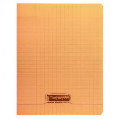 Cahier piqure – Couv Polypro 3/10ème – 24 x 32 – 90 g – Seyes- 48 pages – Orange