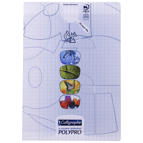 Cahier travaux pratiques piqure -Polypro 3/10ème- 21×29.7 – 96 pages – Incolore