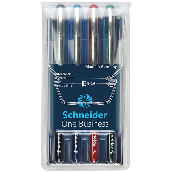 Roller SCHNEIDER – One Business – Pointe 0,6 mm – pochette de 4 assortis