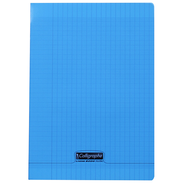 Cahier piqure – Couverture Polypro 3/10ème – 17 x 22 – 90 g – Seyes- 192 pages – Bleu