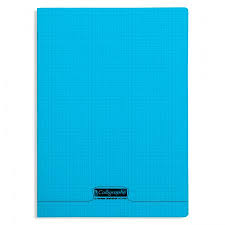 Cahier piqure – Couv Polypro 3/10ème – 24 x 32 – 90 g – Q.5×5 – 96 pages – Bleu