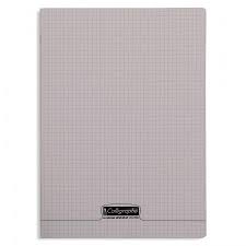 Cahier piqure – Couv Polypro 3/10ème – 24 x 32 – 90 g – Q.5×5 – 96 pages – Gris