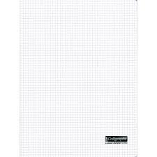 Cahier piqure – Couv Polypro 3/10ème – 24 x 32 – 90 g – Q.5×5 – 192 pages – Incolore