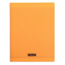 Cahier piqure – Couv Polypro 3/10ème – 24 x 32 – 90 g – Seyes- 192 pages – Orange