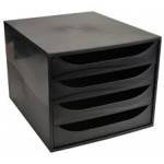 ECOBOX Caisson 4 tiroirs Office Noir