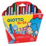 Feutres de coloriage – GIOTTO-bebe- pointe large 5 mm -Etui coffret de 12