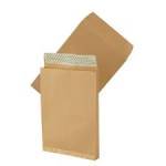 Boite de 250 pochettes kraft  à soufflets 229x324x30 120 g bande adhesive