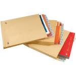 Boite de 250 pochettes kraft  à soufflets 250x353x30 120 g gommage Siligom