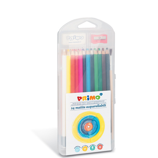 Crayon  couleur AQUARELLABLE   –  Etui rigide de 24 +1 taille crayons + 1 gomme