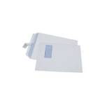 Boite de 250 pochettes Blanches bande adhesive C4 -229 x 324 -fenetre 50 x 110 -90 g