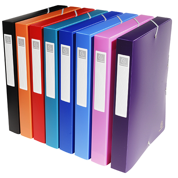 Boite Exabox- dos 40 mm – Polypro 7/10ème – 24 x 32 cm – Coloris assortis