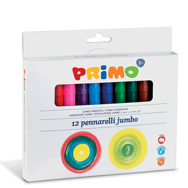 Feutres de coloriage – PRIMO- pointe large 5 mm -Pochette de 12