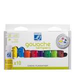 10 tubes gouache 10 couleurs 10 ML LEFRANC&BOURGEOIS