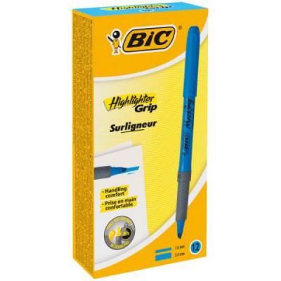 Surligneur BIC Brite – Pointe biseautée – Trait 1 à 4 mm – Bleu – Boite de 12