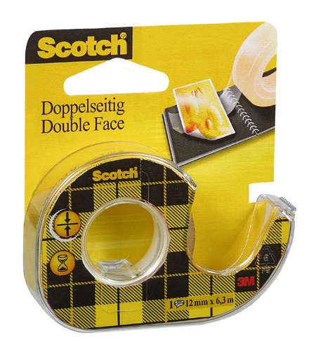 Ruban adhesif double face sur devidoir – Transparent – 12mm x 6m