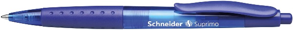 Stylo Bille SCHNEIDER -Suprimo – Rétractable et Rechargeable-Pointe moyenne – bleu