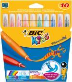 Feutre de coloriage BIC kids visaquarelle. Pointe de 4,5 mm. Etui carton de 10