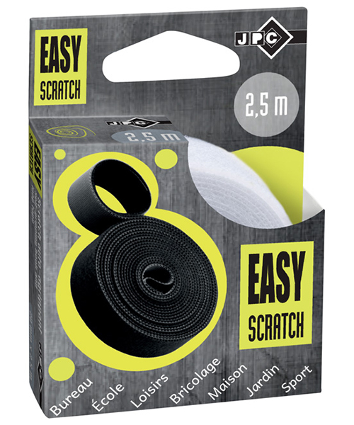 Ruban easy scratch 20mm X 2,5M. Fermeture velcro multi-usage blanc