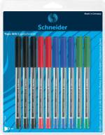 10 stylos à bille assortis SCHNEIDER – Tops 505 M – pointe moyenne –