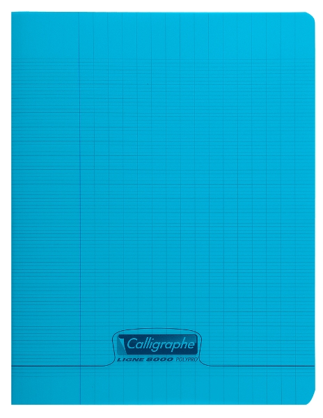 Cahier piqure – Couverture Polypro 3/10ème – 17 x 22 – 90 g – Seyes- 48 pages – Bleu