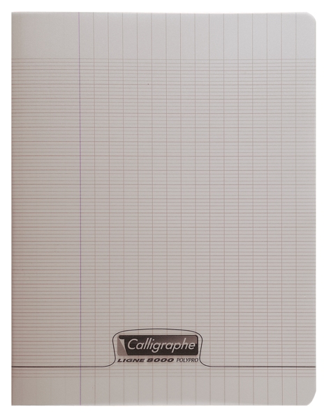 Cahier piqure – Couverture Polypro 3/10ème – 17 x 22 – 90 g – Seyes- 48 pages – Gris