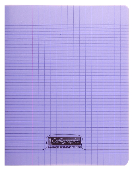 Cahier piqure – Couverture Polypro 3/10ème – 17 x 22 – 90 g – Seyes – 48 pages – Violet