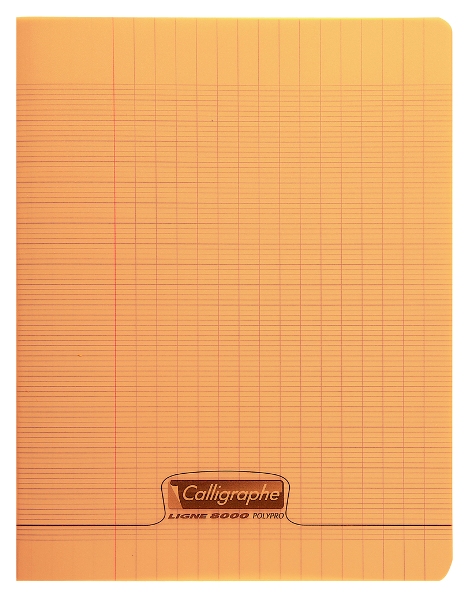 Cahier piqure – Couverture Polypro 3/10ème – 17 x 22 – 90 g – Seyes- 48 pages – Orange