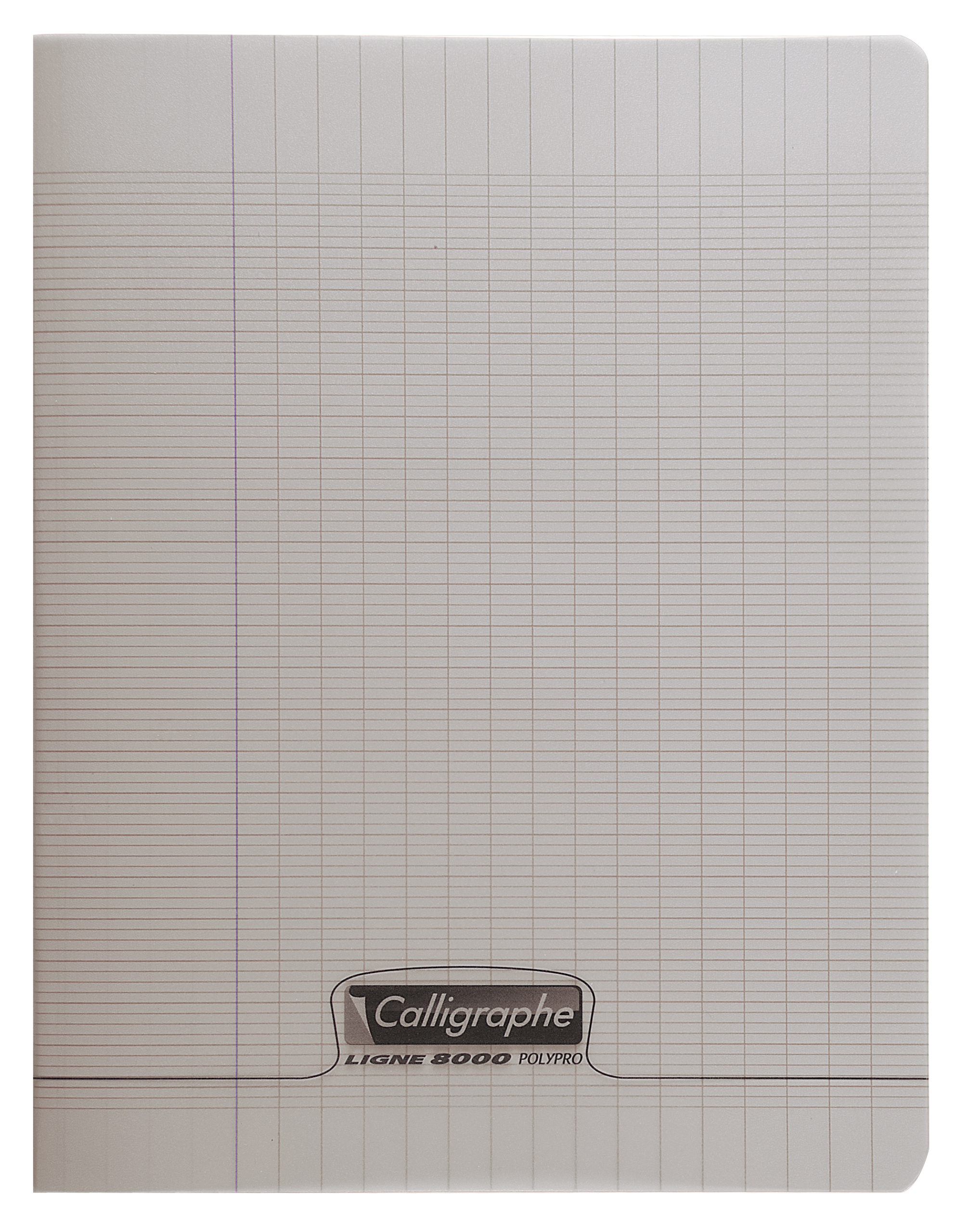 Cahier piqure – Couverture Polypro 3/10ème – 17 x 22 – 90 g – Seyes – 96 pages – Gris