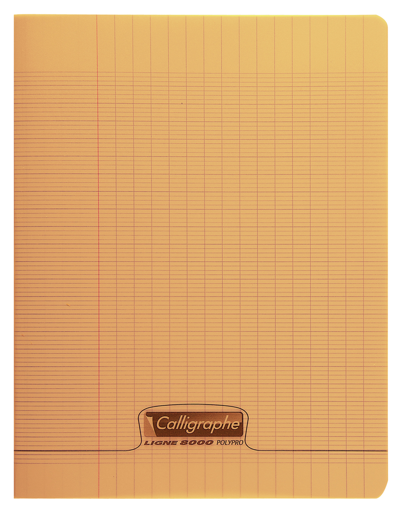 Cahier piqure – Couverture Polypro 3/10ème – 17 x 22 – 90 g – Seyes – 96 pages – Orange