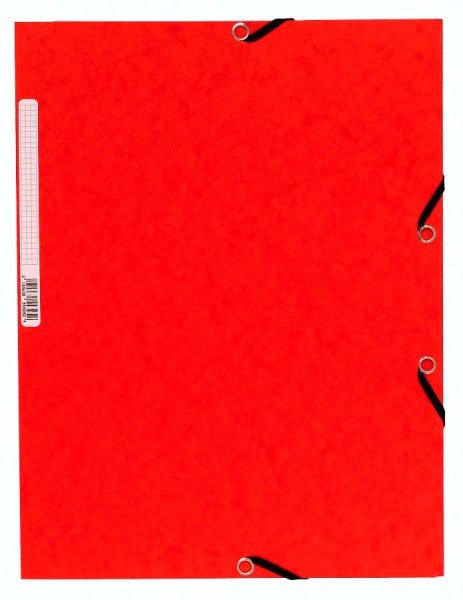 Chemise à élastiques 3 rabats – Carte 4,5/10è – 24 x 32 cm- Lot de 10 Rouge