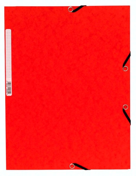 Chemise à élastiques 3 rabats – Carte 4,5/10è – 24 x 32 cm- Lot de 10 Rouge