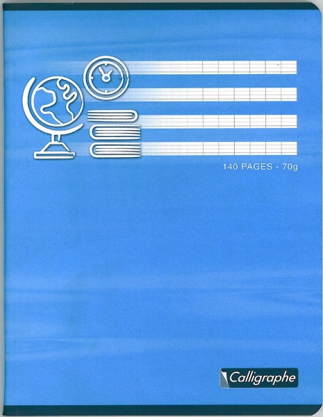 Cahier piqure -Couverture carte offset – 17 x 22 – 70 g – Seyes – 140 pages