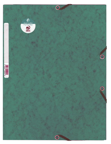 Chemise à élastiques 3 rabats – Carte 5/10è – 400 g – 24 x 32 cm- Vert