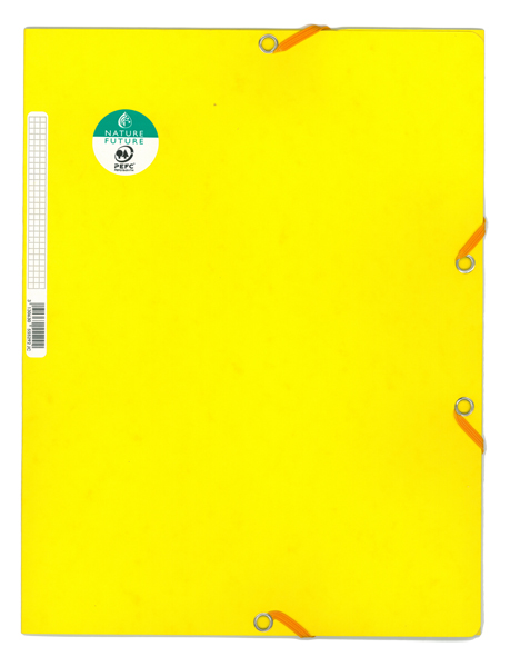 Chemise à élastiques 3 rabats – Carte 5/10è – 400 g – 24 x 32 cm- Jaune citron