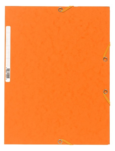 Chemise à élastiques 3 rabats – Carte 5/10è – 400 g – 24 x 32 cm- Orange