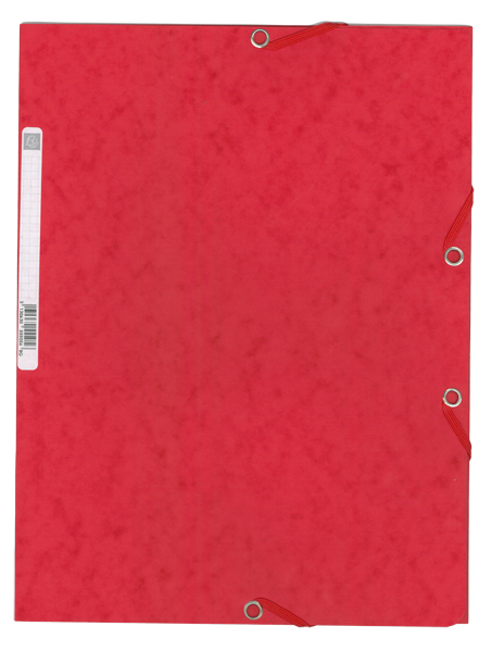 Chemise à élastiques 3 rabats – Carte 5/10è – 400 g – 24 x 32 cm- Rouge