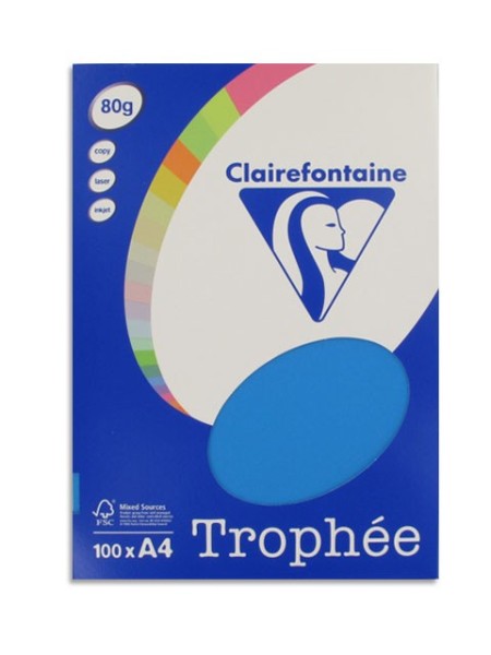Ramette 100 feuilles papier A4 -TROPHEE- 80 g – Turquoise